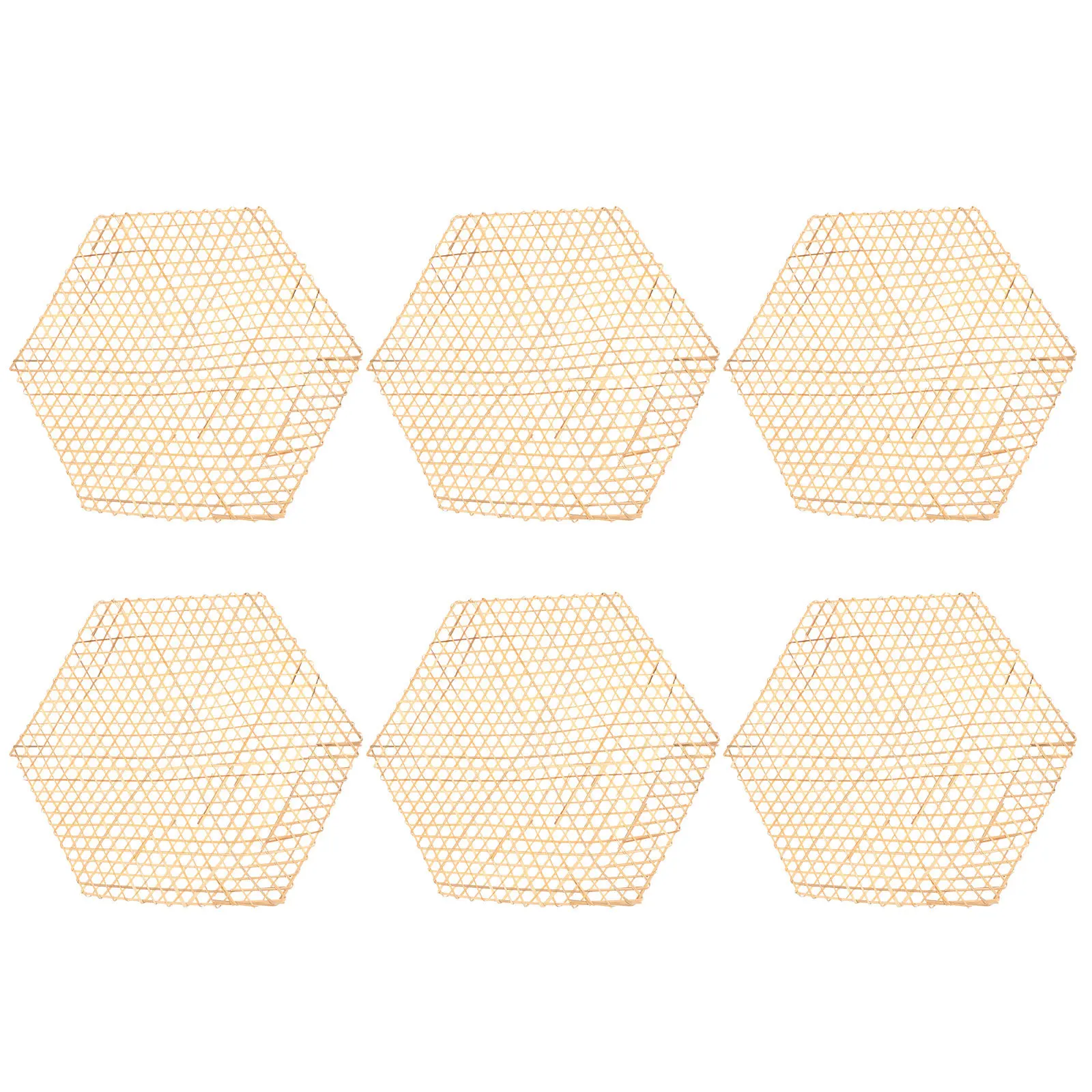 

6Pcs Bamboo Mats Handmade Decorative Plate Mats Oil Proof Anti Stick Cooking Steamer Pads Fried Food Liners Kitchen Dish Mat