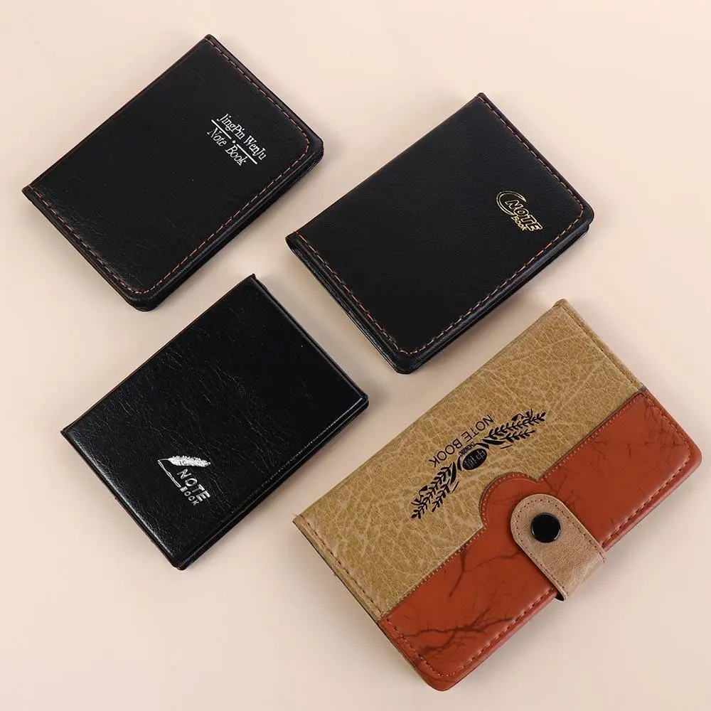 Bussiness Mini Notebook Memo Pads PU Cover Pocket Notepad Diary Planner Writing Paper Leather Notebook Stationery