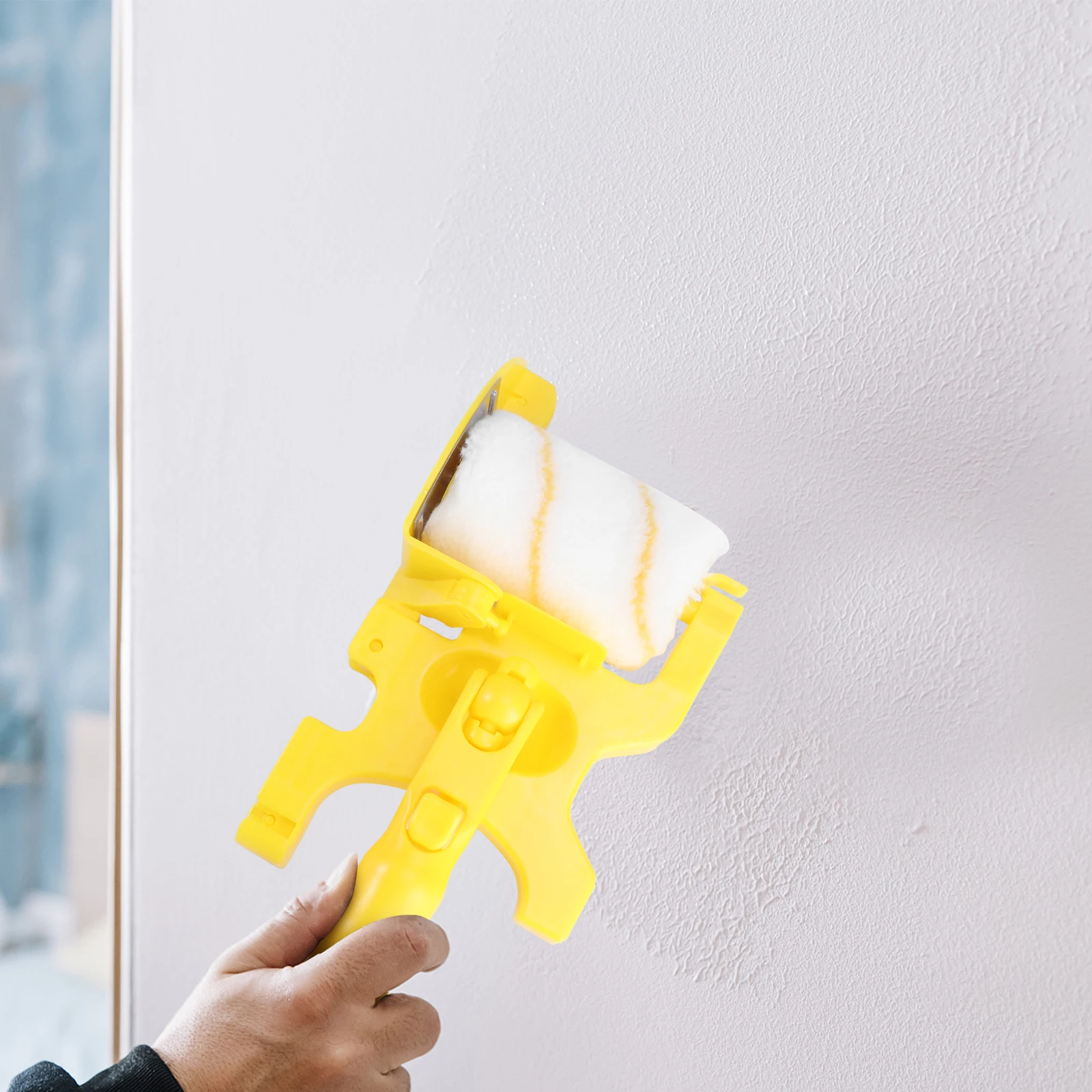 

Paint Roller Brush Wall Paint Trimmer Detachable Fiber Wall Roller Yellow Lightweight Durable Comfortable