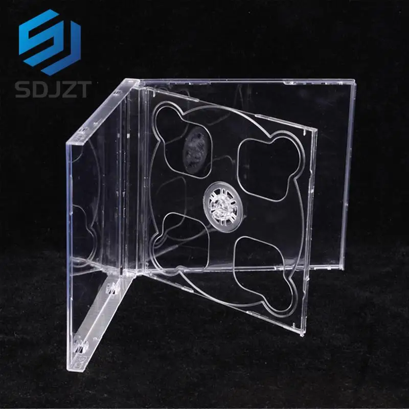 Square Transparent Bottom CD Box Empty CD Case PP Plastic Milky Transparent CD Case CD Case Capacity 2 Discs 14.2cm*12.4cm*1.0cm