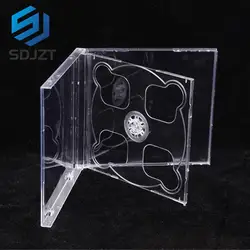 Square Transparent Bottom CD Box Empty CD Case PP Plastic Milky Transparent CD Case CD Case Capacity 2 Discs 14.2cm*12.4cm*1.0cm