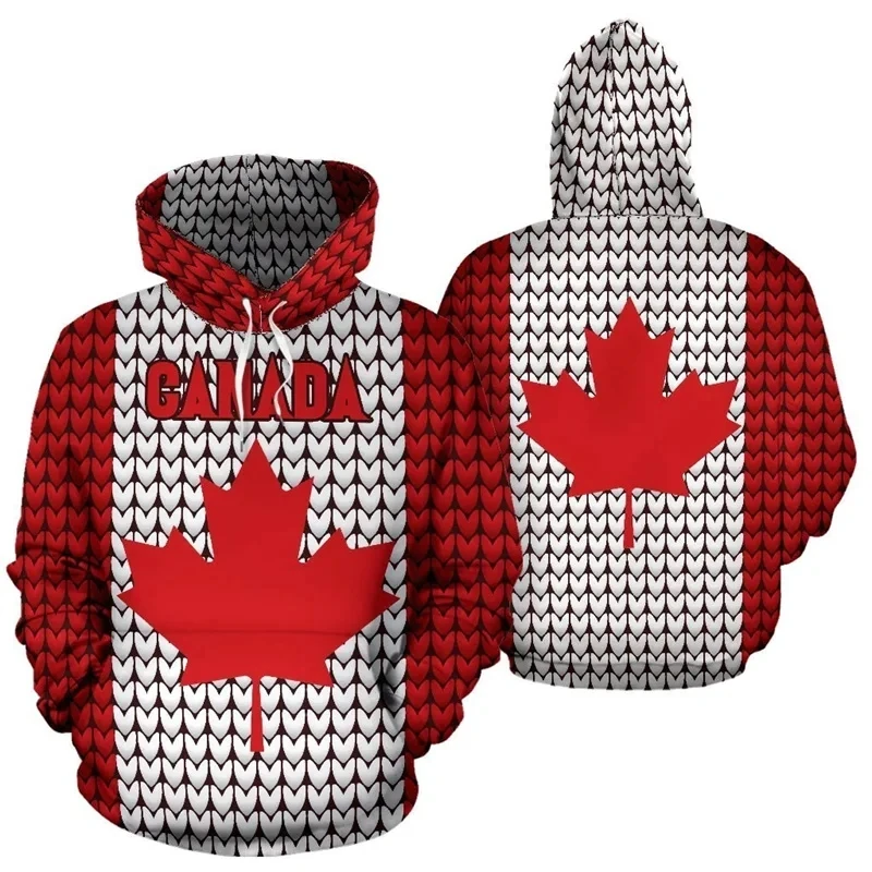 Fashion men's autumn and winter sportswear Canadian flag 3D printed hoodie unisex Harajuku street casual sports hoodie Z0067