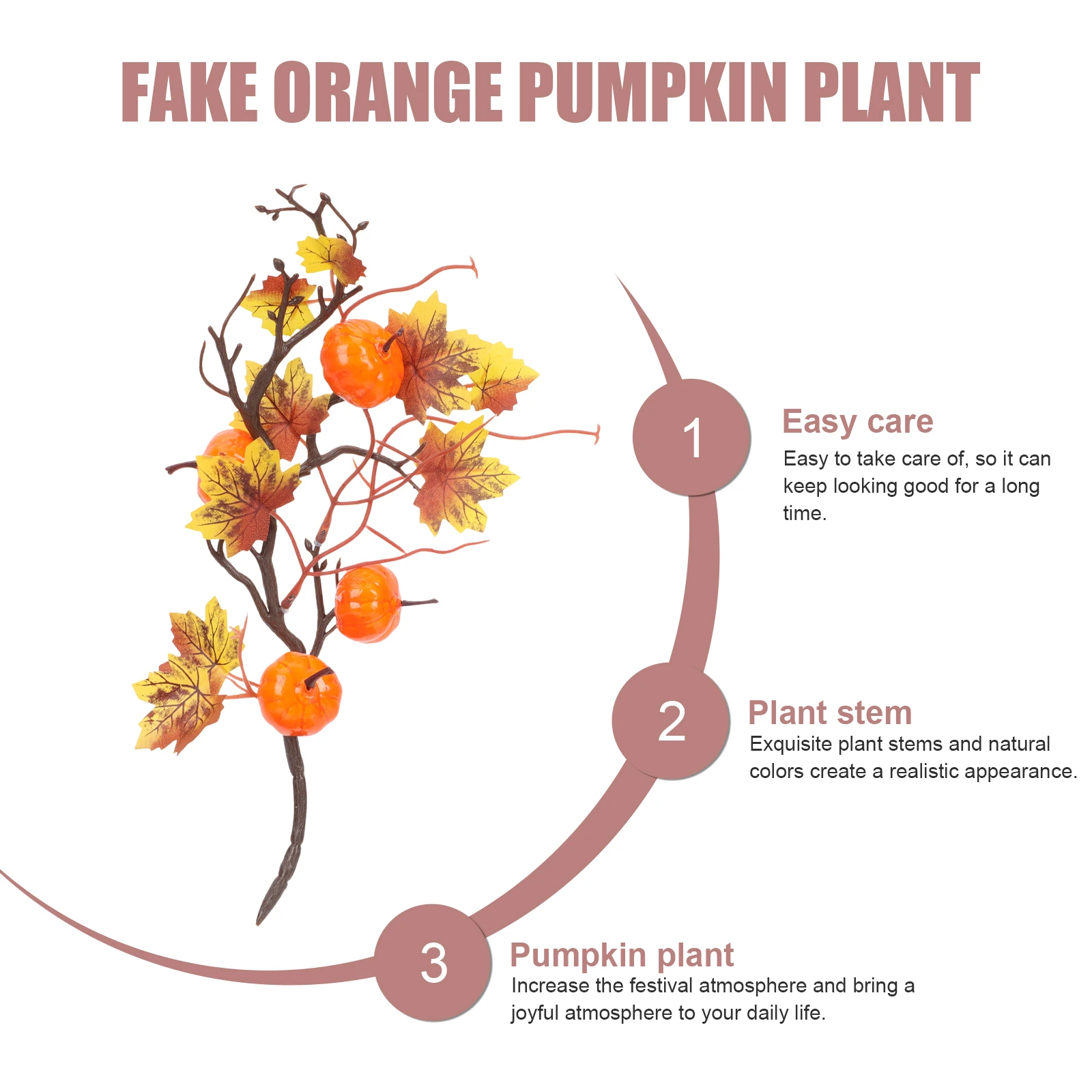 

Simulated Flower Branches Pumpkin Fall Leaf Stems Berry Delicate Ornament Indoor Thanksgiving Decorations Iron Wire