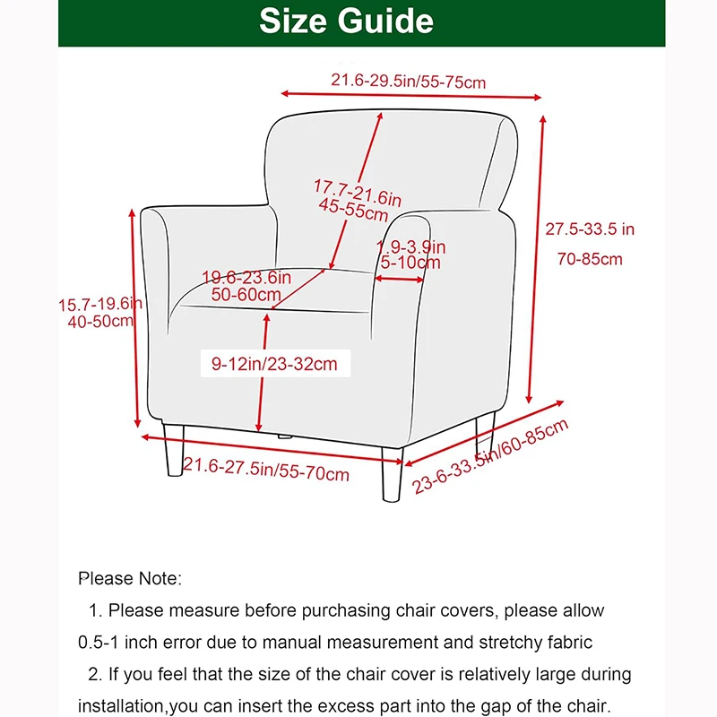 Stretch Armchair Slipcover 1-Piece Solid Accent Chair Covers with Arms Soft Waterproof Chair Slipcovers for Living Room Furnitur