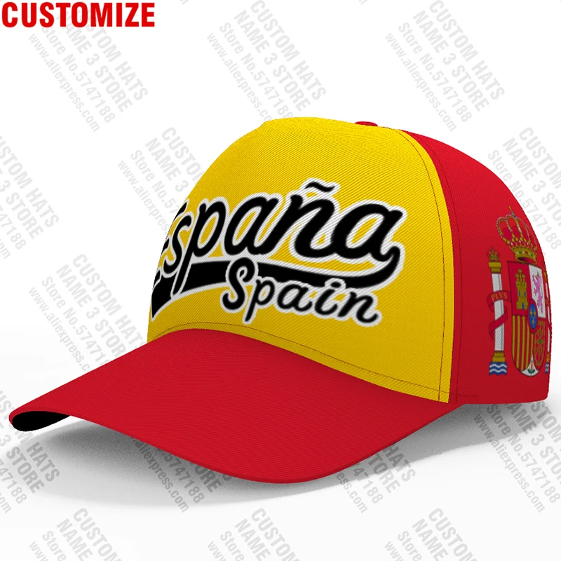 Spain Baseball Caps Free Custom Made Name Number Team Logo Es Hat Esp Country Espana Travel Spanish Nation Kingdom Flag Headgear