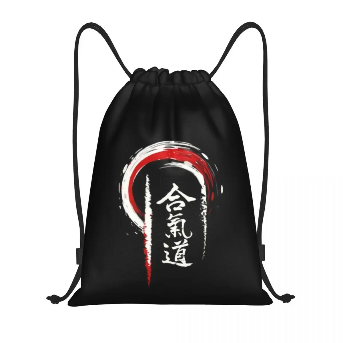 

Custom Aikido Drawstring Bags Men Women Lightweight Modern Japanese Martial Art Sports Gym Storage Backpack