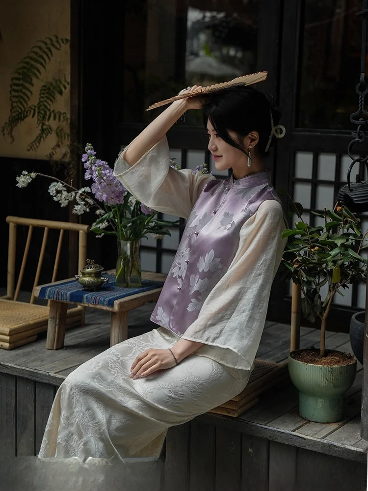 

Женская шелковая жилетка Ele Silk с воротником, летняя, с асимметричным подолом, повседневная, модная, бренд Ai i