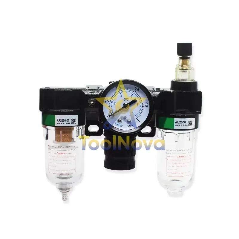 2026*Hotsale* AIRTAC AC2000 Pneumatic 2-way Three Unit air Filter Pressure Regulator Oil Lubricator with Pressure Gauge