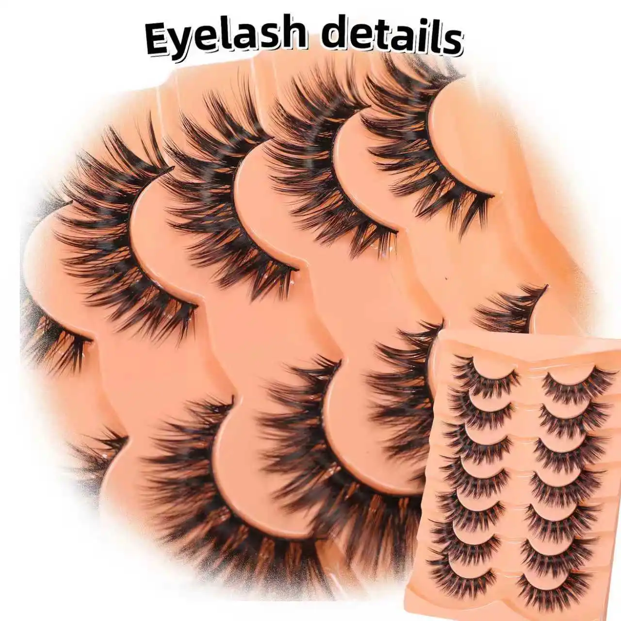 7 paires de faux cils œil de chat, faux cils naturels et réalistes, épais et moelleux, recourbés et bouclés