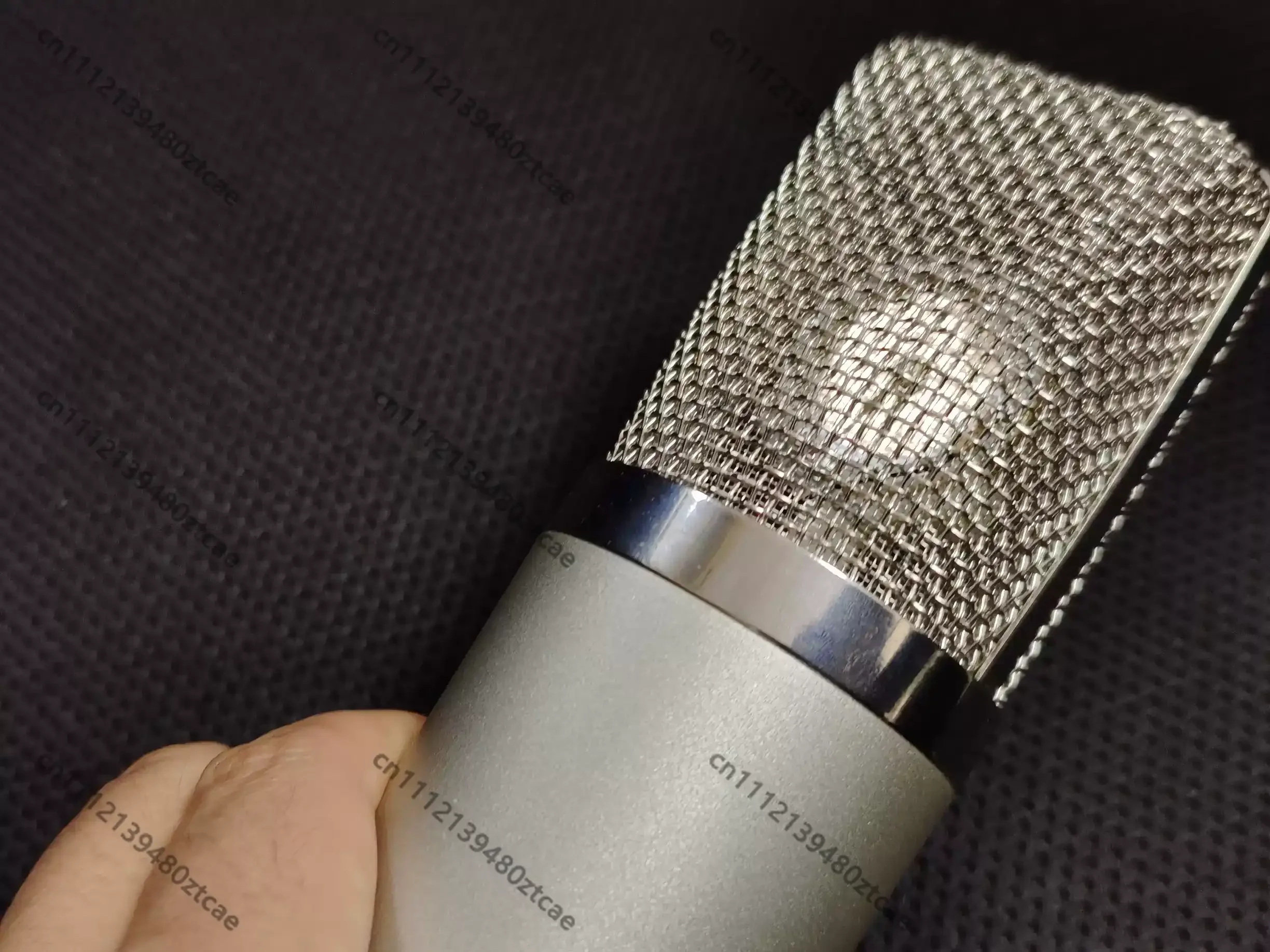 Handmade Finished Large Diaphragm Condenser Microphone with Battery Polarization 48V Power Supply, XLR Balanced Output