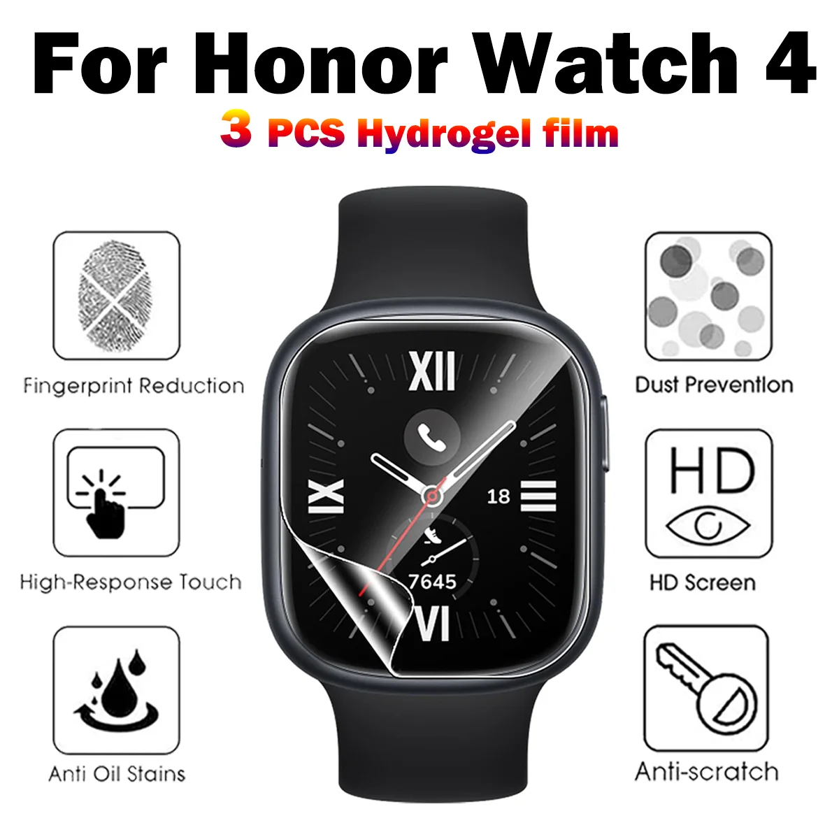 

Hydrogel Film For HONOR Watch 4 Smartwatch Screen Protector Soft TPU Clear Protective HD Cover Film Protector Watch Accessories