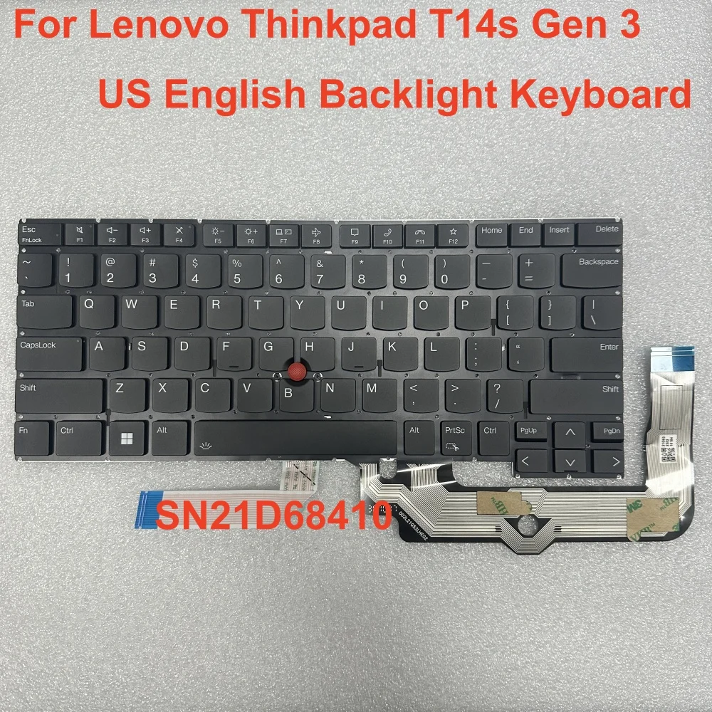 

New Original US English Backlit Keyboard For Lenovo Thinkpad T14s Gen 2/3 backlight Teclado SN21D68410 SN21A22036