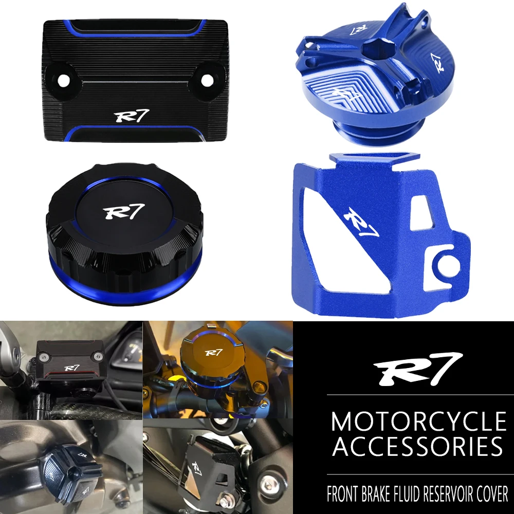 

For Yamaha YZFR7 YZF R7 YZF-R7 2021-2024 2025 Accessories Front and Rear Brake Fluid Oil Tank Cover Liquid Storage Tank Cover
