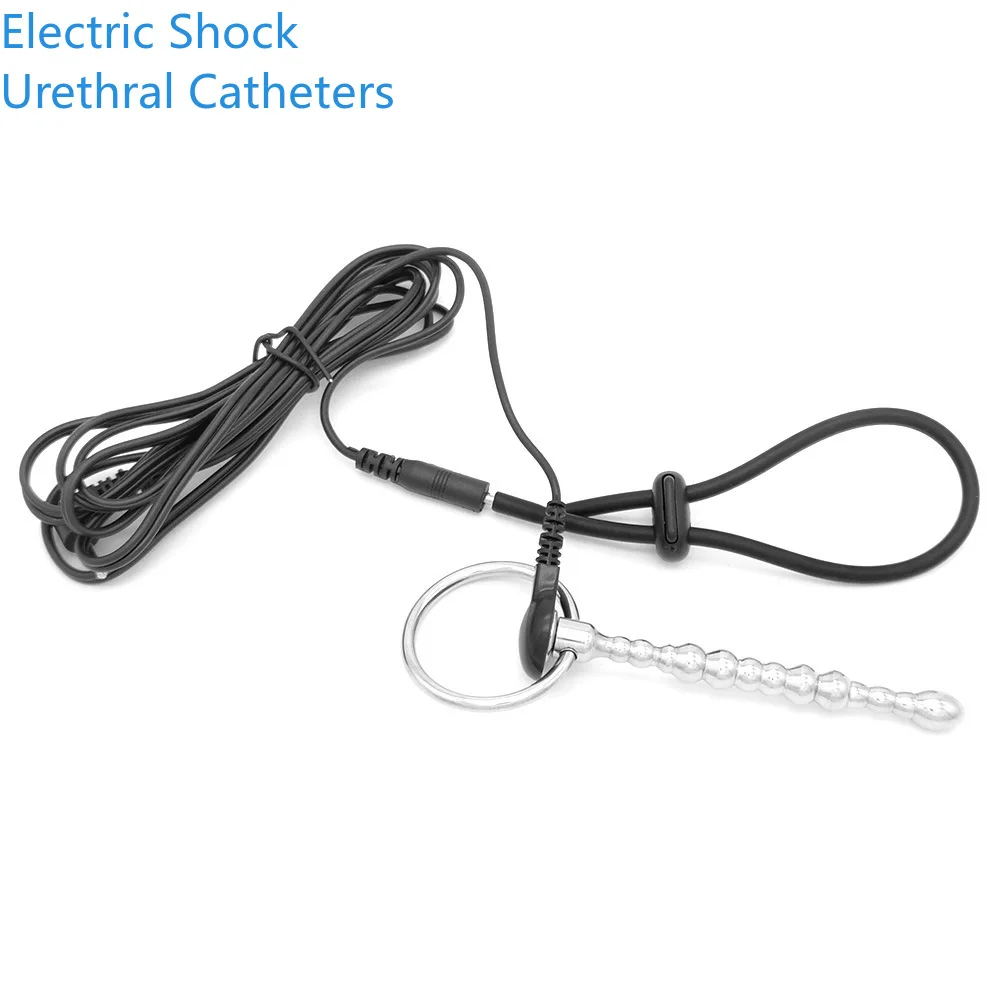 Electric Shock Penis Plug Massager Stimulate Medical Sex Toys For Men Horse Eye Stick Physical Therapy Urethral Catheter Sounds