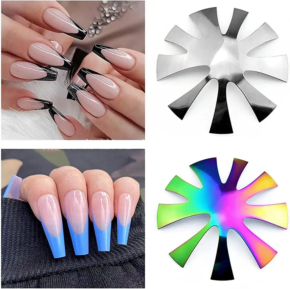 Pro Nail Tip Cutter para unhas profundas, Nail Edge Trimmer, forma de amêndoa, fácil sorriso francês Cut, V Line, 1 PC-KH, 9 Tamanho