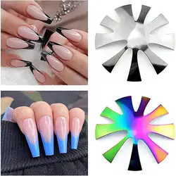 Nail Cutter for Acrylic Nails 6Pieces Nail Tip Edge Trimmer Tools French Tip Nail Guides French Nail Smile Cut V Line Gel Cutter