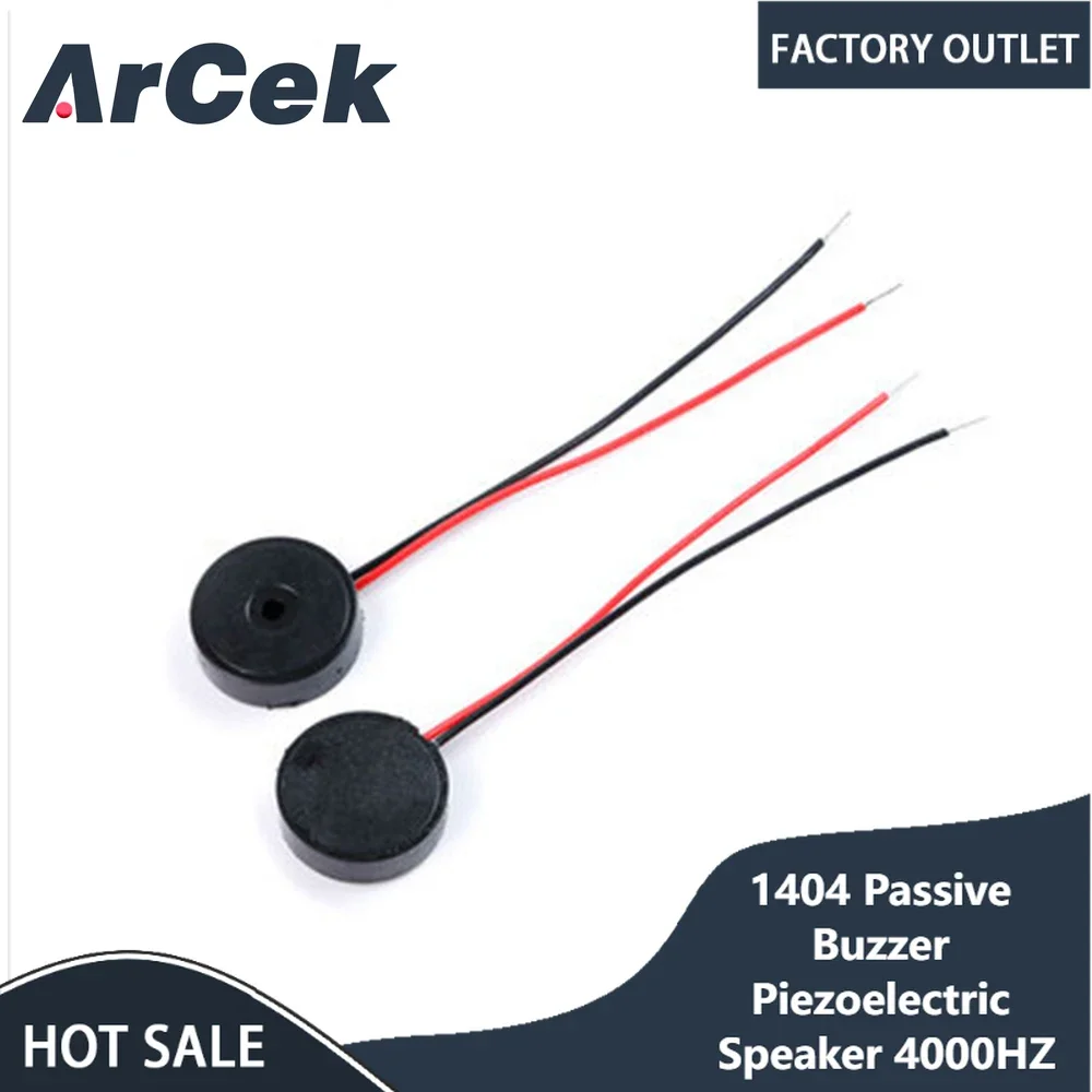 10pcs 1404 Passive Buzzer Piezoelectric Speaker 4000HZ 14*4MM 14x4mm AC Low Power Consumption Electronic DIY