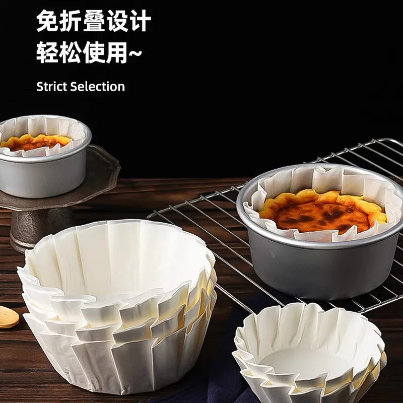 6/5/4/3.5 Inches 50/100PCS Baking Paper Cups for Cheesecake Disposable Non - Stick Cake Liners