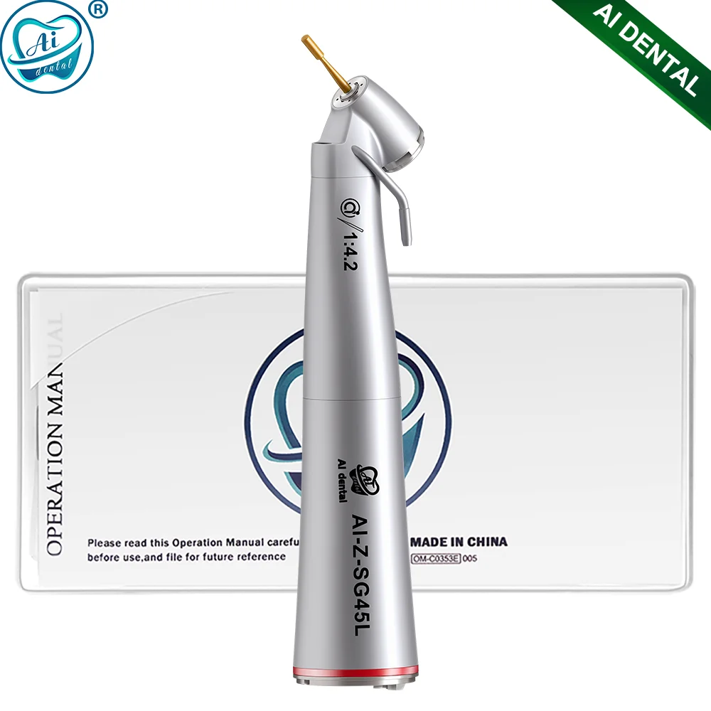 

AI-Z-SG45L 1:4.2 Increasing 45-Degree Angle Head Dental Surgical Implant Handpiece External Nozzle For FG burs (ø1.6 / 20-25 mm)