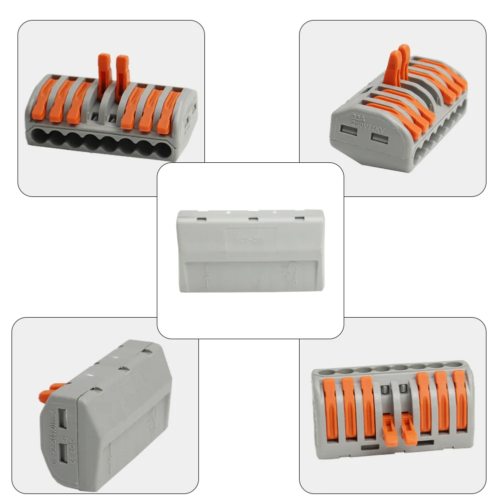 Conectores de tuerca de cable de palanca de conector de cableado de empalme compacto HC222-412/413/414/415/418 separador eléctrico para vías rápidas