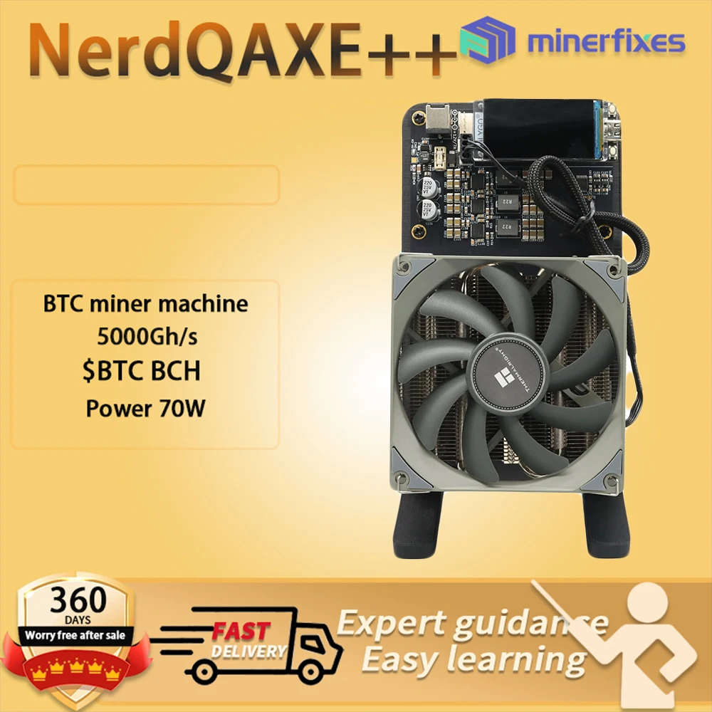 Новые майнеры биткойнов Solo Miner NerdQaxe++ ASIC Miner 4,8TH/s 75W Домашний майнер биткойнов с открытым исходным кодом BTC Miners Криптомайнеры..