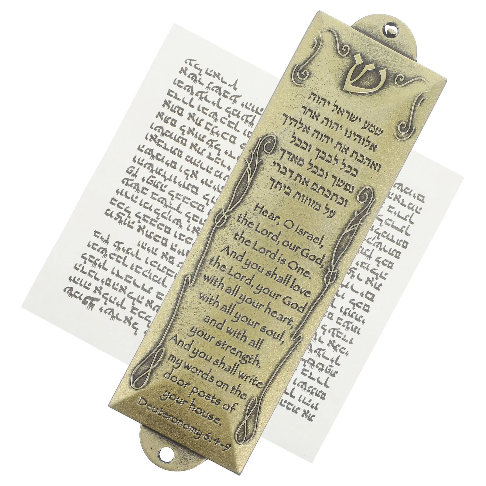 

1Set Metal Mezuzah Ornament Vintage Style Doorpost Decor with Holy Scripture Artistic Religious Home Adornment for Judaica