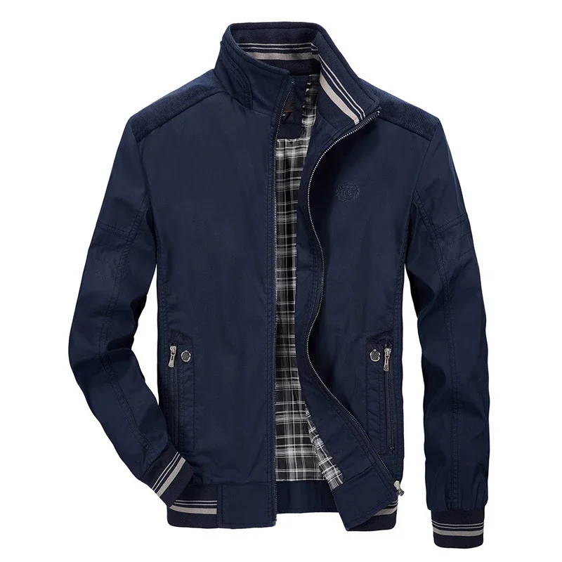 

New Autumn Winter Men's Bomber Jacket Men Outdoor Windbreaker Baseball Coats Fashion Stand Collar Business Jackets Mens Clothing