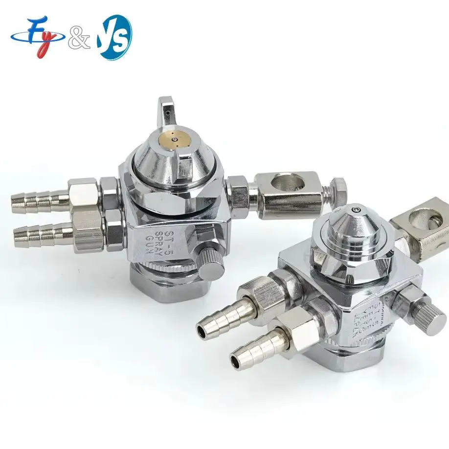 Premium Mini ST-5 ST-6 Automatic Spray Gun, 0.5-2.0mm Nozzle Low Pressure Sprayer with Adjustable Flat Fan & Round Cone Nozzle