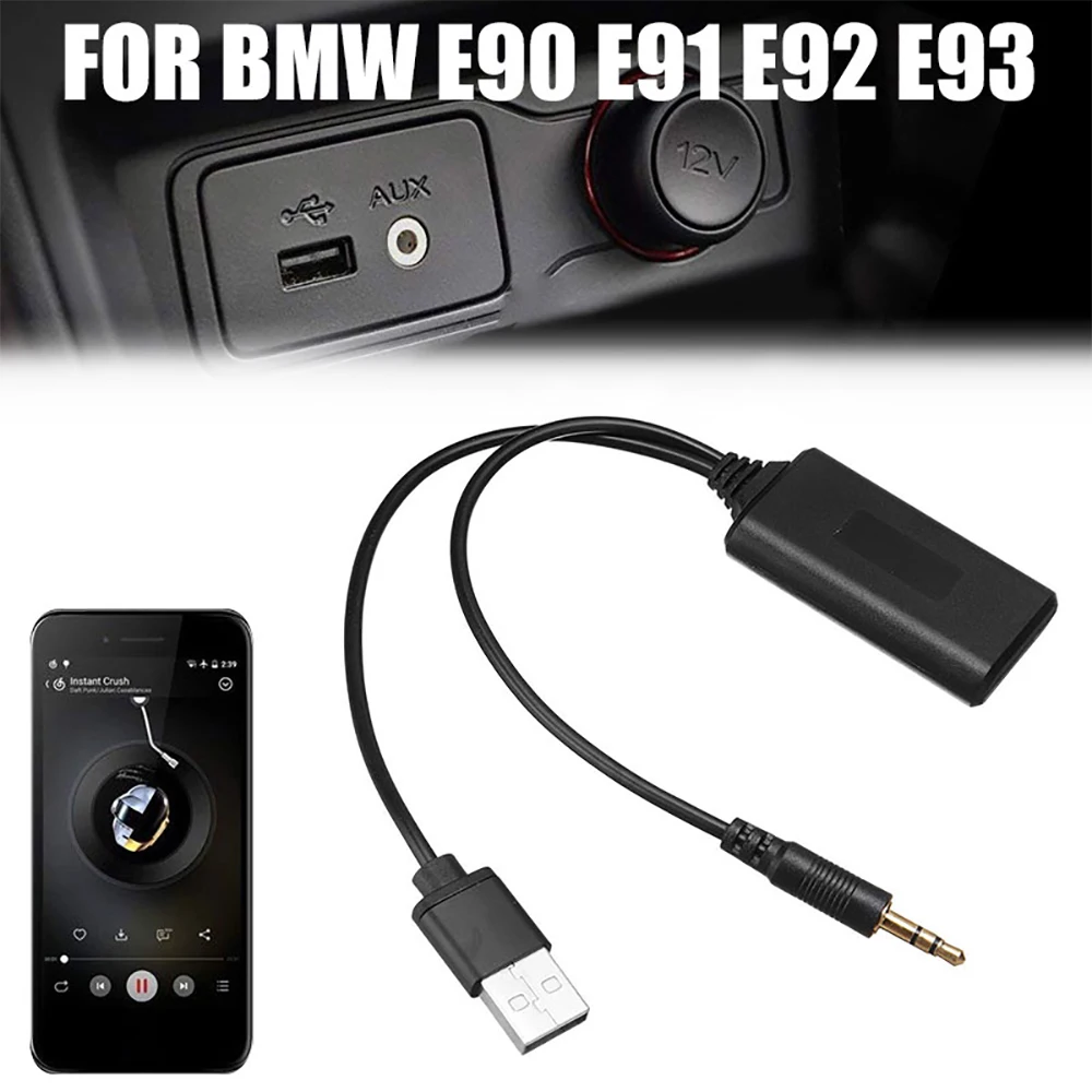 Car 3.5MM Male AUX Bluetooth Audio Cable HIFI Audio Quality Wireless Bluetooth Audio Receiver Adapter for BMW E90 E91 E92 E93