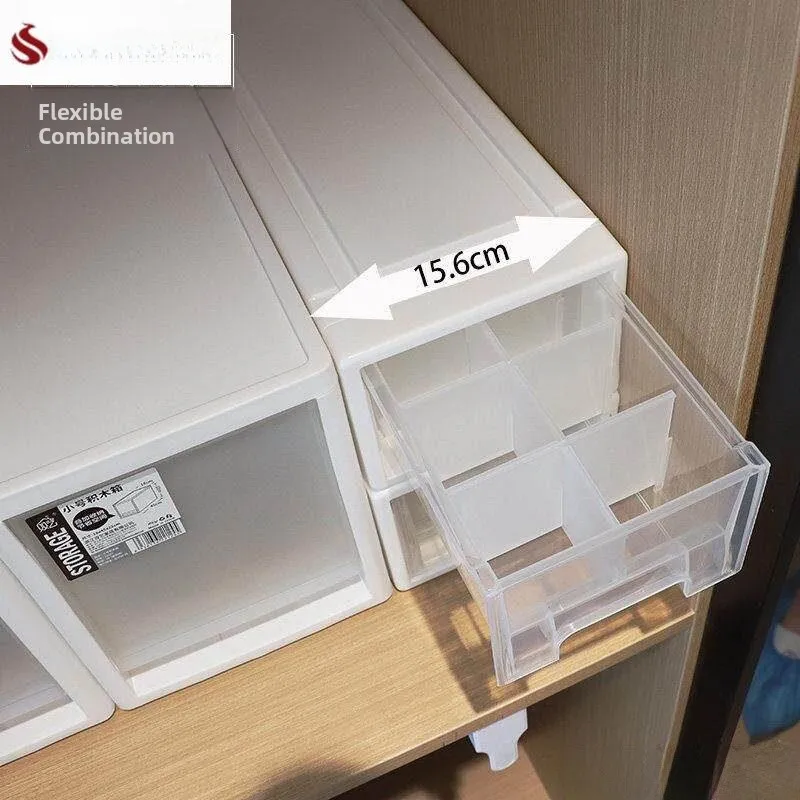 

Plastic Drawer Organizer Box Built-In Partition Long Narrow Drawer Style Storage Box Jewelry Accessories Organizer Divided Co...