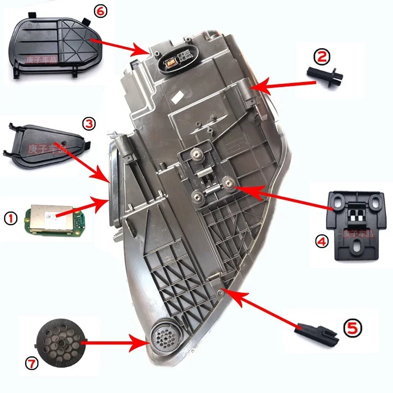 Für 11-14 porsche cayenne scheinwerfer halterung basis befestigungs stift dichtung streifen hintere staub abdeckung 1 stücke