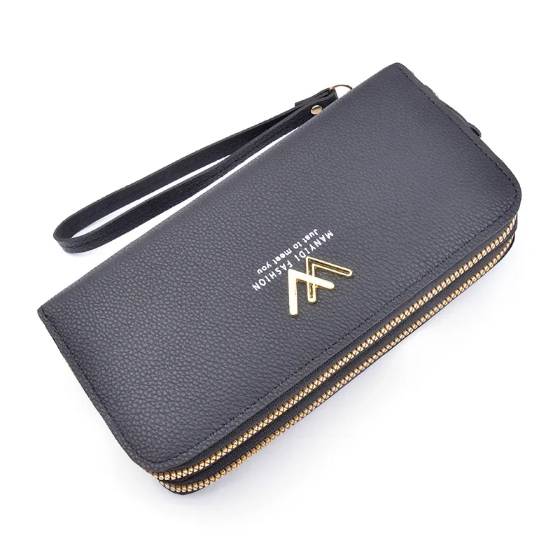 New  Wallet Women\'s Long PU Handbag Simple and Large Capacity Double Layer Mobile Case  Purses for Women