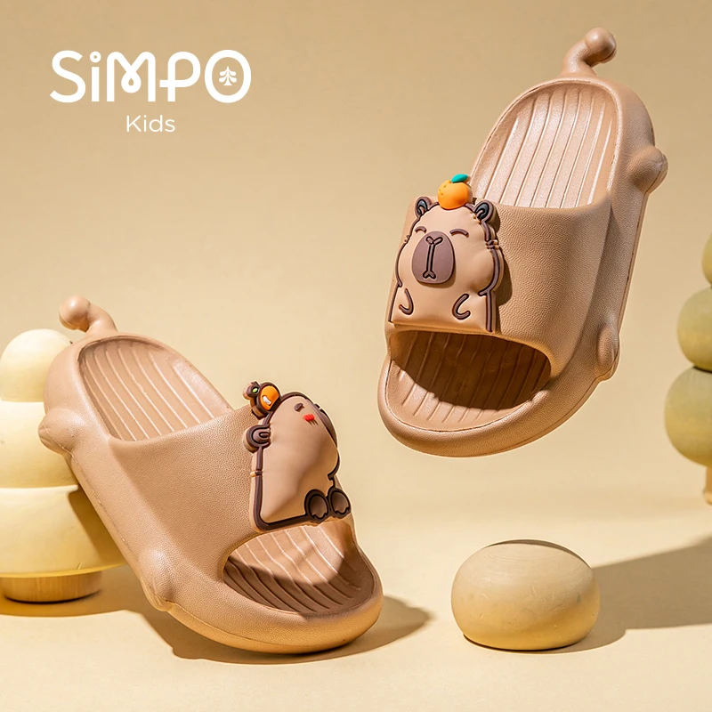 Capybara Children's Toddler Slides Indoor Light Weight And Wear Resistance Slippers For Boys Girls, Bathroom Non-Slip Slippers,