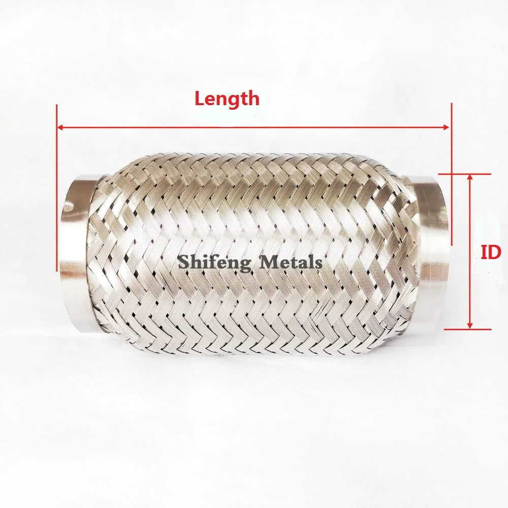 304 플렉스 파이프 배기 벨로우 튜브 플렉스 커플러, 브레이딩 포함, 매우 유연한 벨로우, 길이 102mm ss