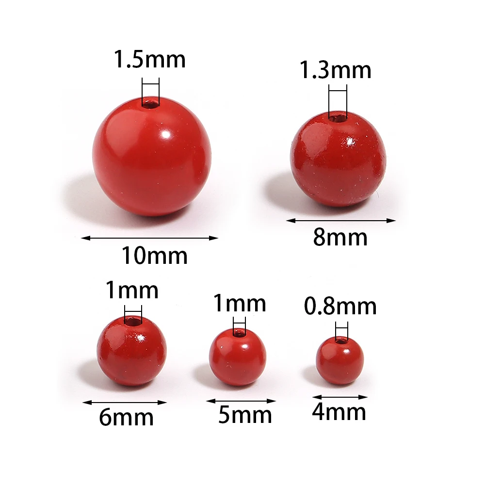 10-80pcs 4 5 6 8 10mm Cinnabar Red Natural Stone Beads Round Loose Beads For Jewelry Making DIY Bracelets Necklace Accessories