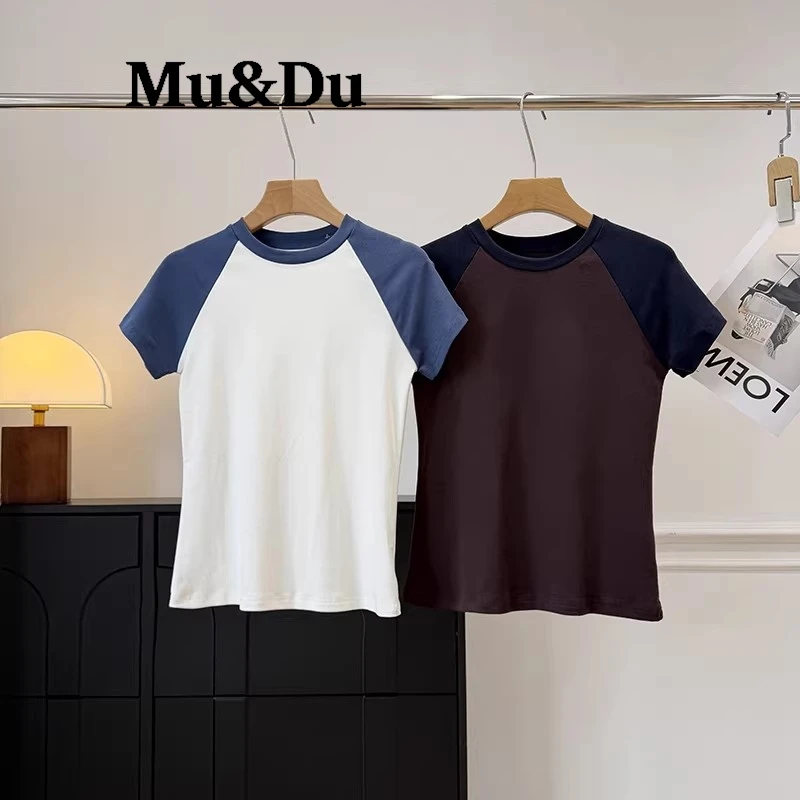 Retro Women Crew Neck Raglan Sleeves TShirts Student Casual Cotton Pullover Tees