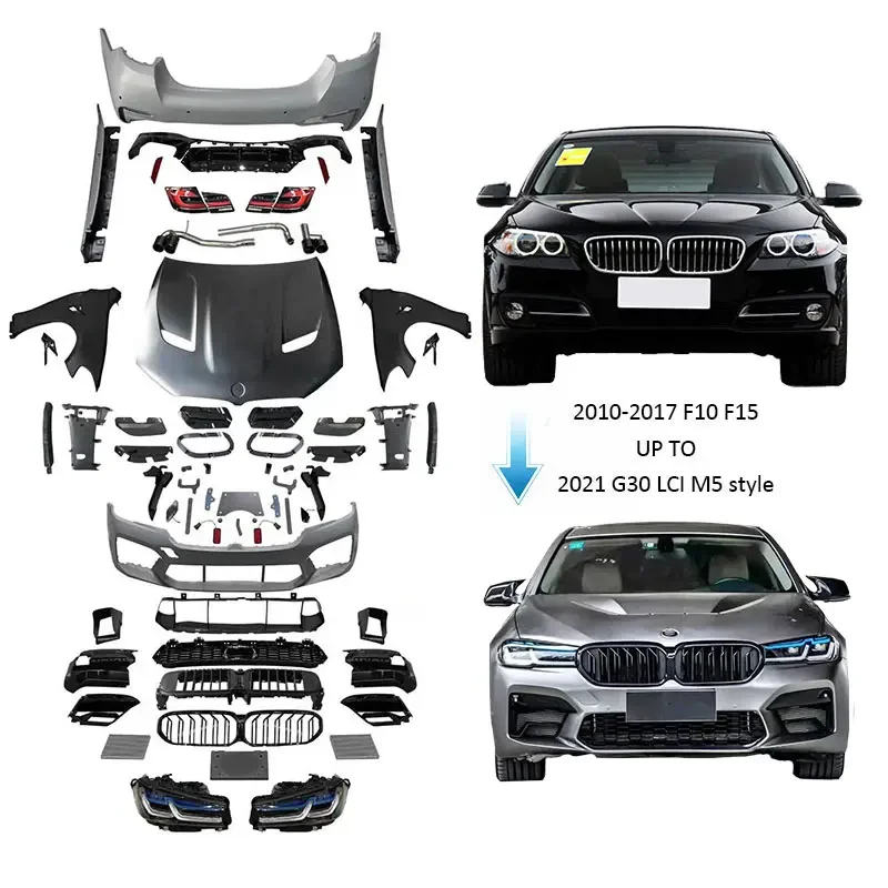 

2010-17y BM 5S series F10 F15 upgrade to G30 G38 Lci M5 style car body kits auto body system parts bumper