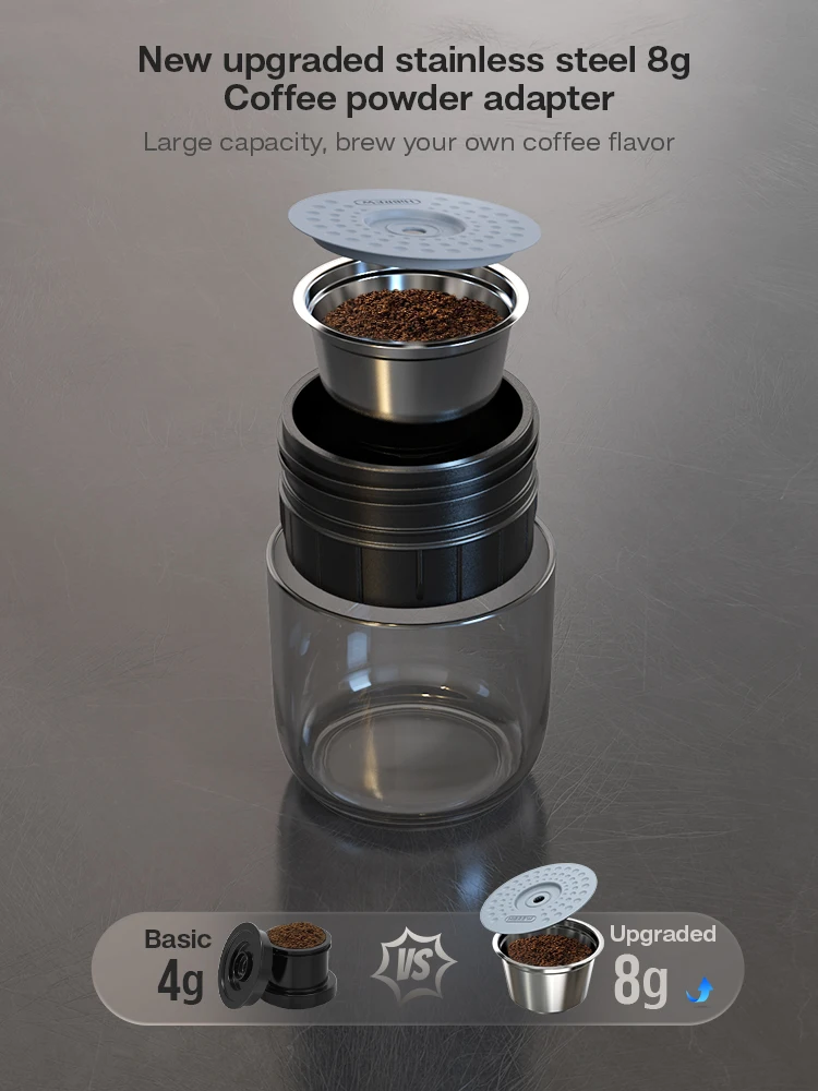 HiBREW-cafetera portátil para coche y hogar, cafetera Expresso DC12V compatible con cápsulas de café en polvo Nexpresso Dolce Pod H4A