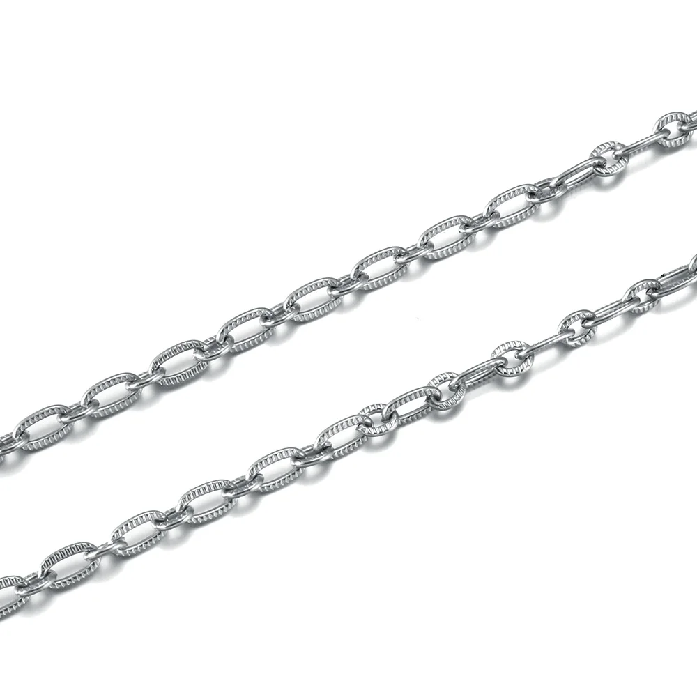 

3-6 Meter/Lot Stainless Steel Emboss Chain O Roll Cuban Chains For Jewelry Making Necklace Bracelet Supplies DIY Accessories