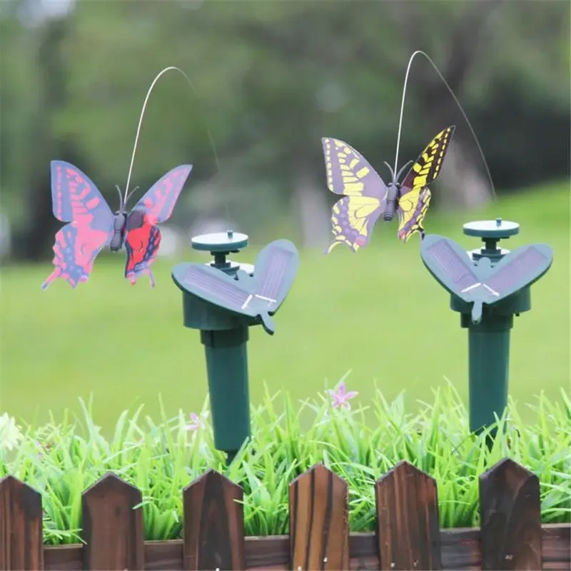 Garden Decoration Solar Powered Dancing Fluttering Butterflies Flying Humming Bird Garden Yard Outdoor Home Decoration Farmland