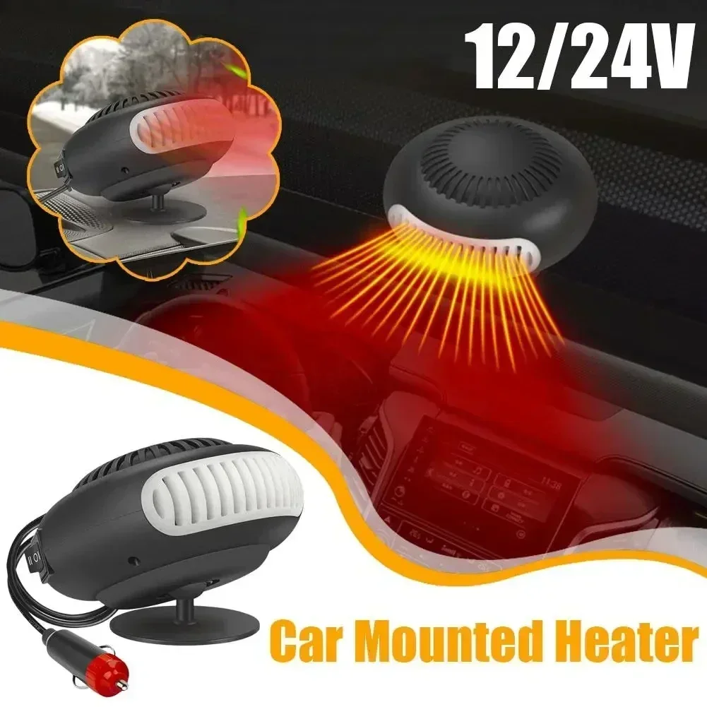 Portable Auto Car Heater Defroster Demister Electric Heater Windshield 360 Degree Rotation ABS Heating Cooling Fan 12/24V 200W