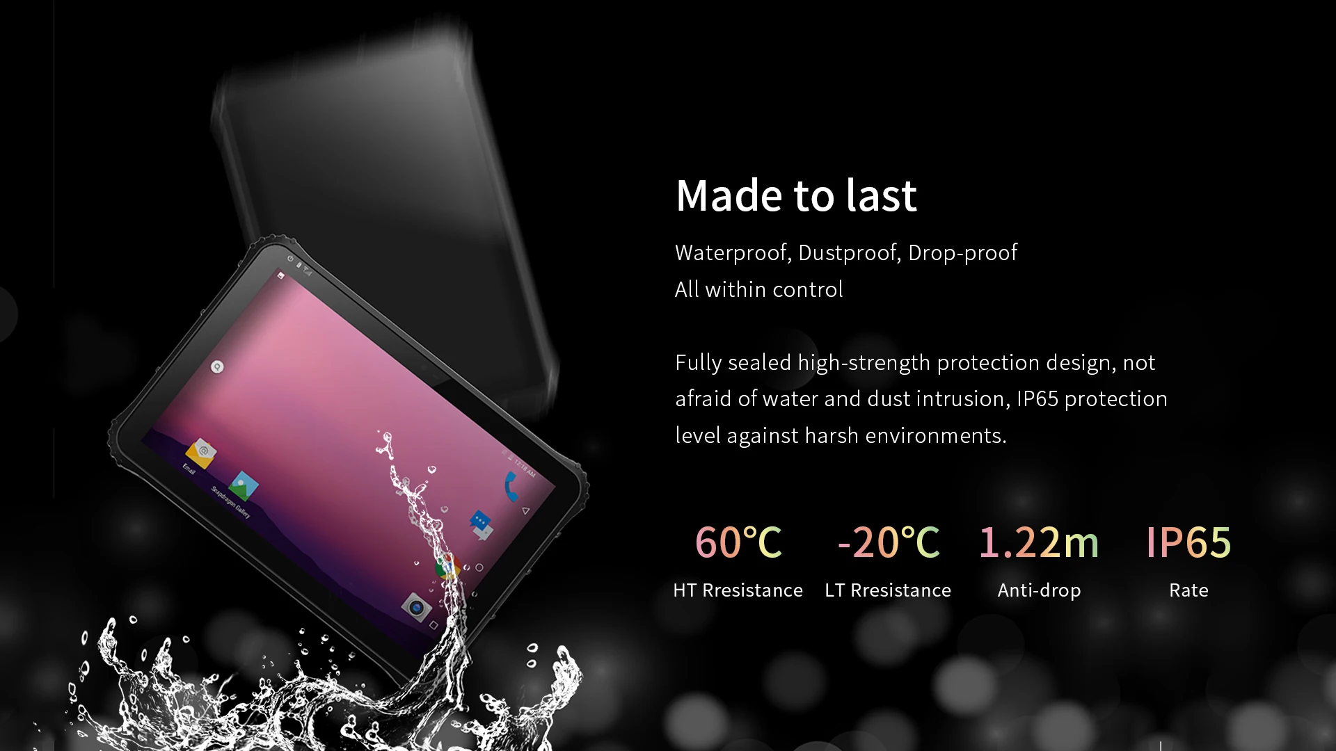 Industrial Rugged Tablet 10 I Inch Atex Ip67 Waterproof Android 12 4gb+64g Rugged Nfc Scanning Dual Camera Wifi