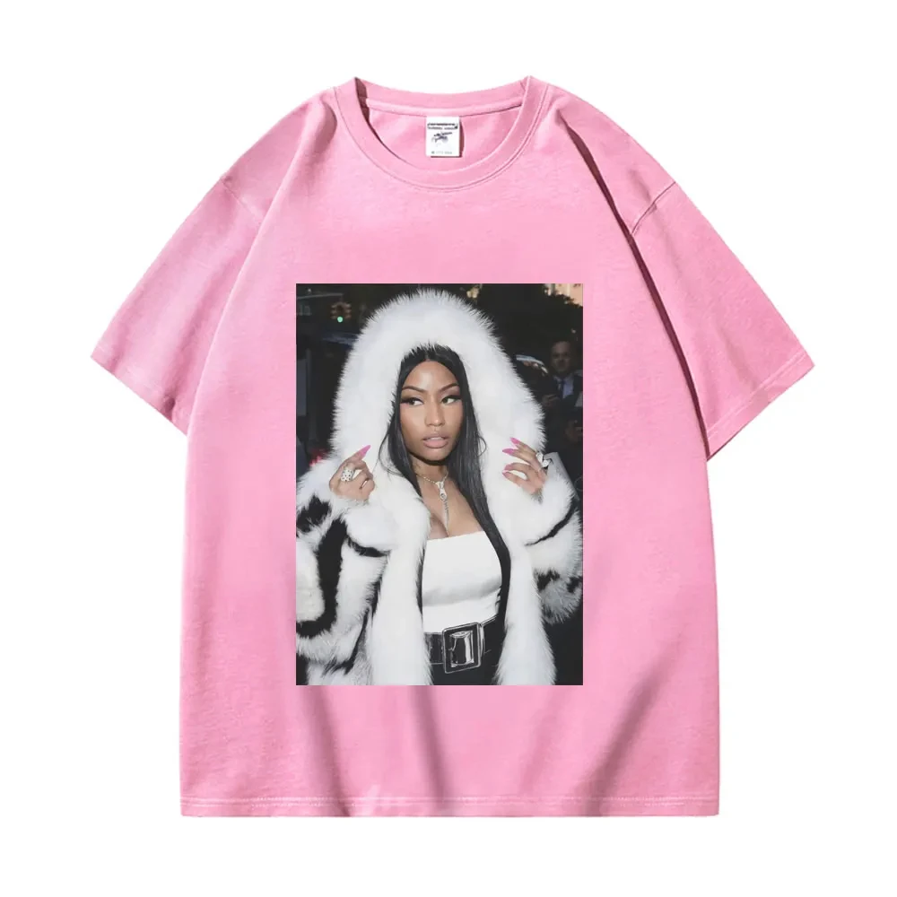 Men Women Vintage Trend Short Sleeve T-shirt Rapper Nicki Minaj Graphic T Shirts Fashion Hip Hop Oversized T-shirts Streetwear