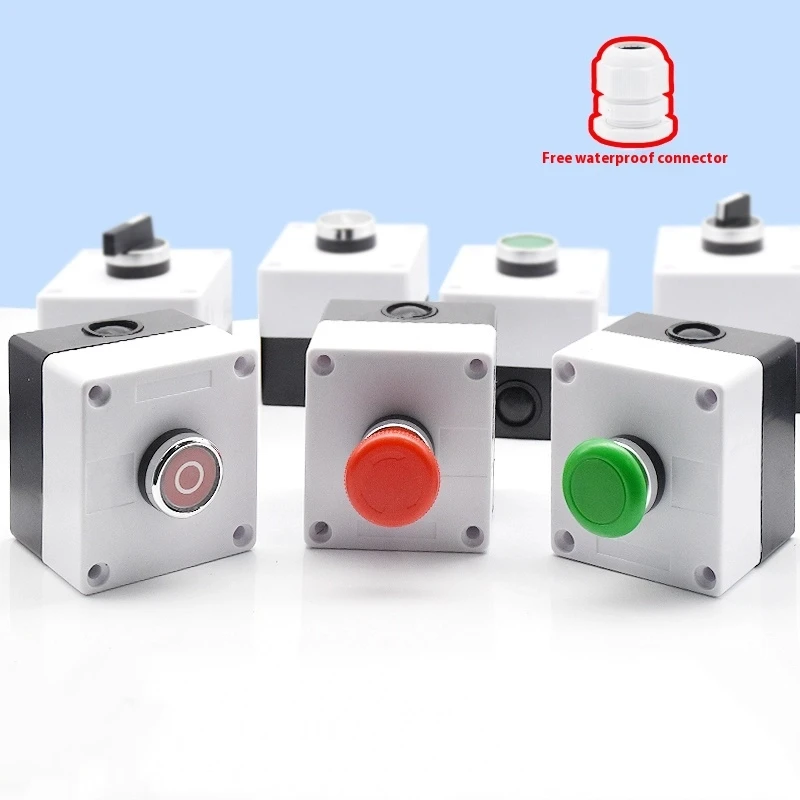 

22mm Push Button Switch Box Control Start Emergency Stop Button Next to Elevator Industrial Machine Junction Box