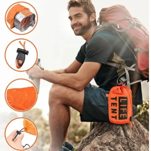 2 व्यक्ति आपातकालीन टेंट कासा डी वाटरप्रूफ कैम्पिंग ट्रैवल पेर्गोला फैमिली कैंपेन हाउस टूरिस्ट टेंट कूल गियर उपकरण कोट 10 best sales आपातकालीन तम्बू - №3