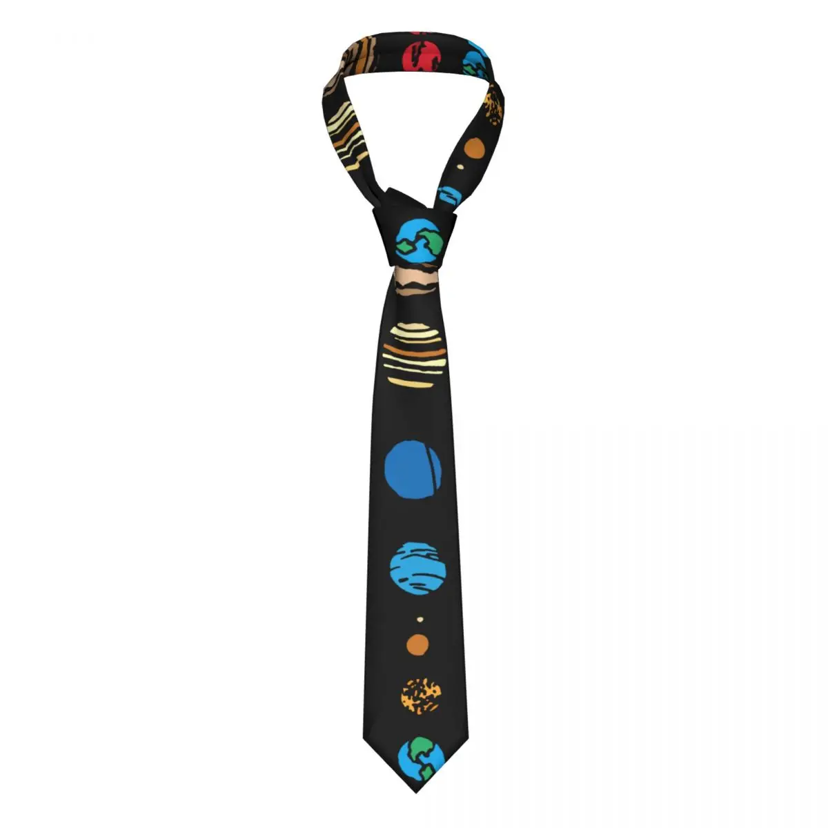 Planets Colour Solar System Necktie Men Slim Polyester 8 cm Classic Neck Tie for Mens Suits Accessories Cravat Gift