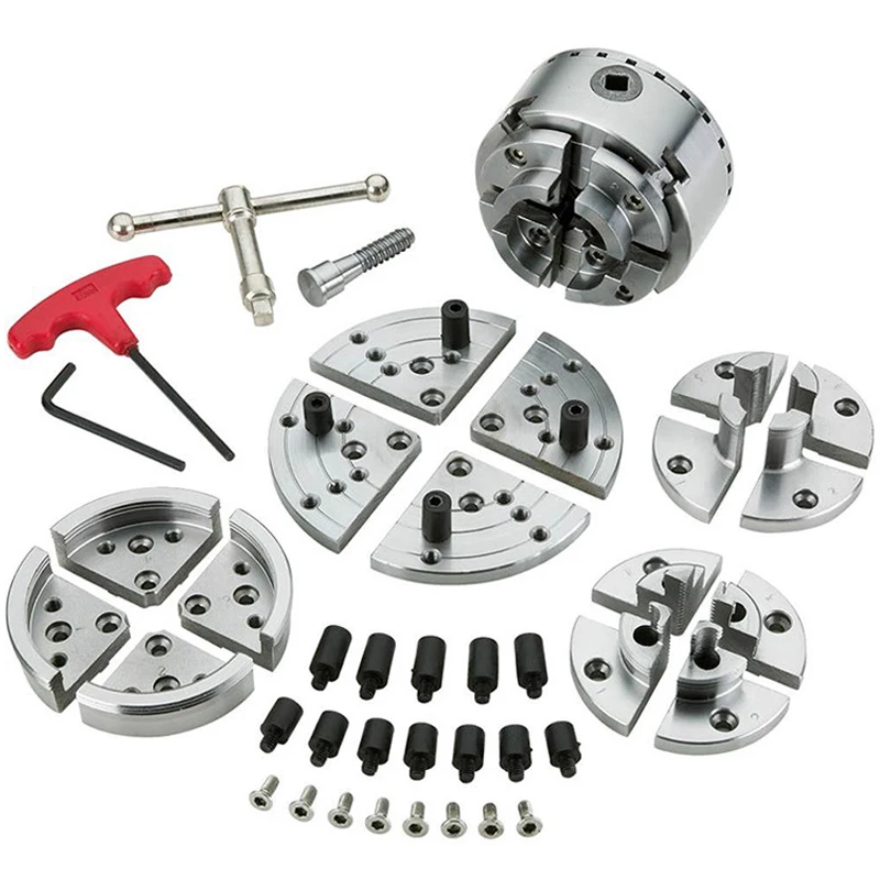 Wood Lathe Bevel Gear Chuck Set 3.75/4.5/5.5 Inch for Woodworking, DIY Craft, Bowl Turning & Pen Making Accessories