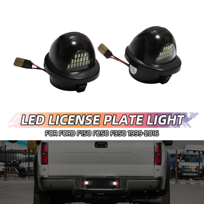 2Pcs  For Ford F150 F250 F350 1999-2016 Car Accessories License Plate Light Lamp LED Car Luces Assembly New