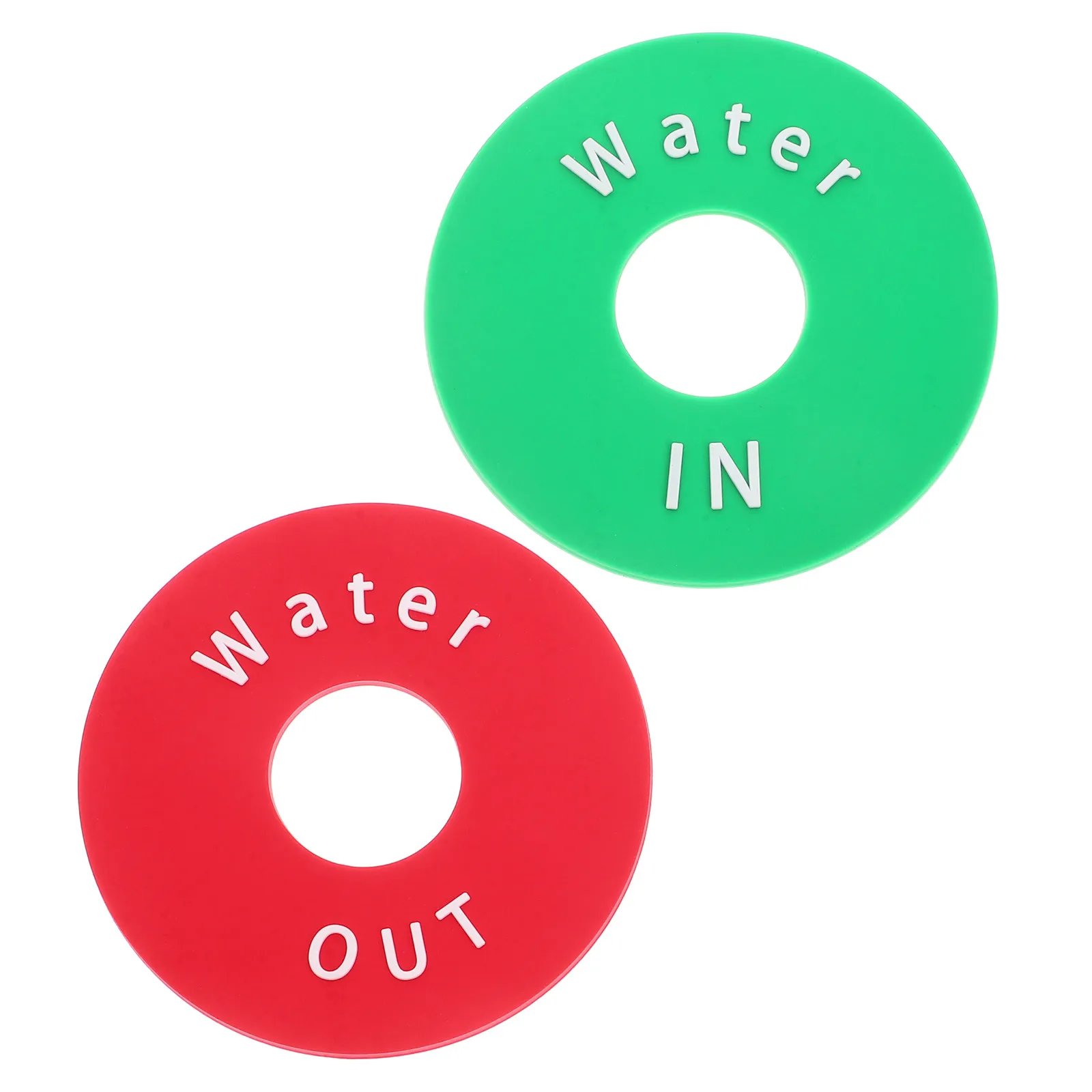2Pcs Valve Water Sign Clear Classification Labels Inlet Outlet Markers Easy Identification Reminder Tags for Ice Buckets Water