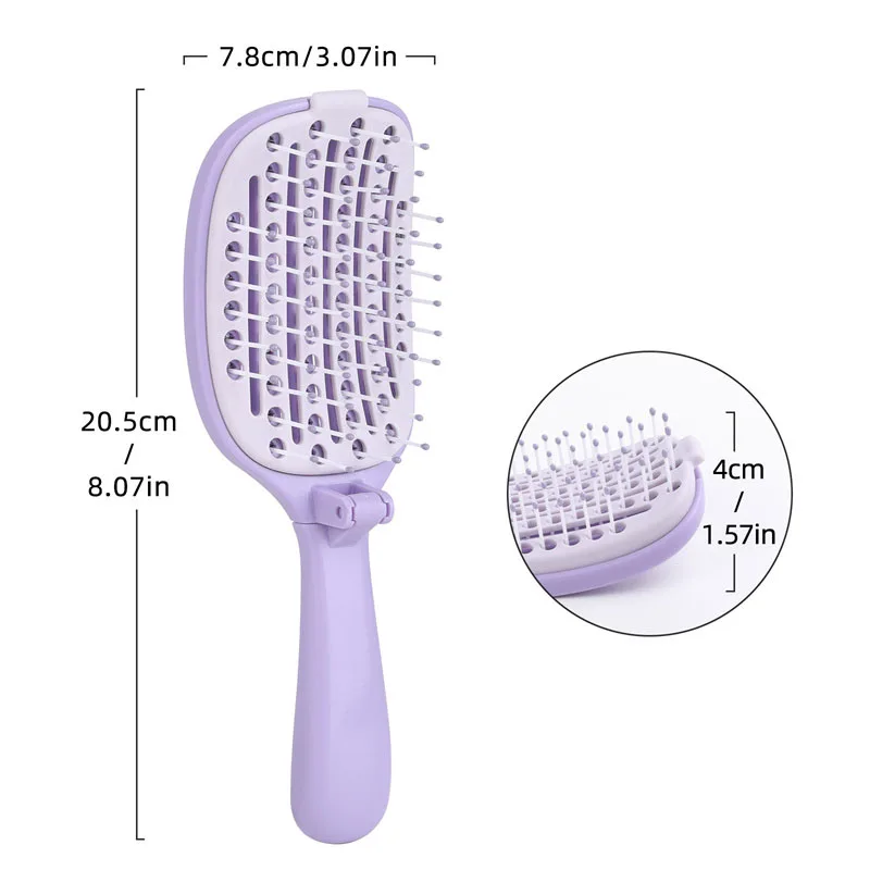 Self-Cleaning Hair Comb Retractable Bristle Air Cushion Massage Brush Anti-Static Detangling Hairbrush for Curly Straight Hair